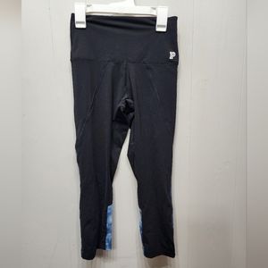 Pink Victoria's‎ Secret Ultimate Capri Leggings XS Black Blue Athletic B554
